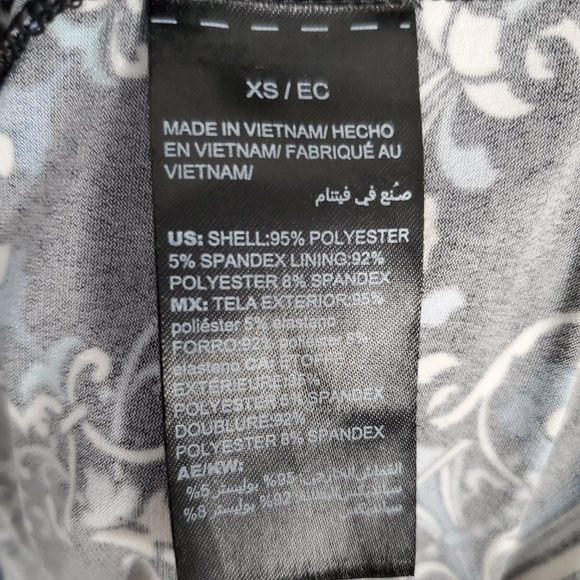 White House Black Market Black & Blue Paisley Print Embellished Dress XS - Picture 11 of 11